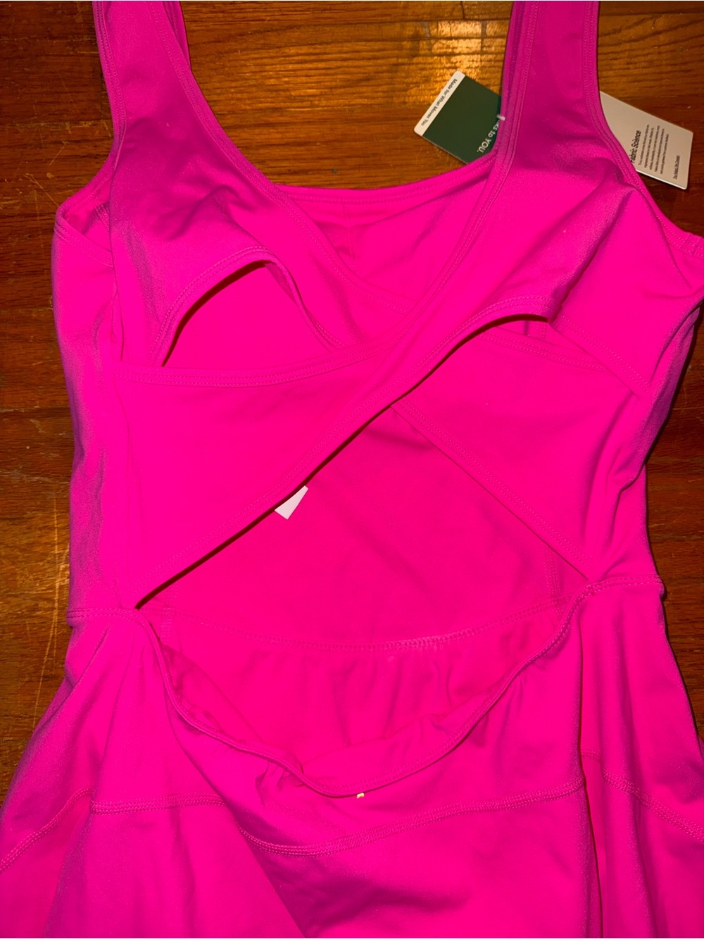 *NWT* HALARA Airy Mini Dress U Neck Fuchsia Fedora - Picture 4 of 6
